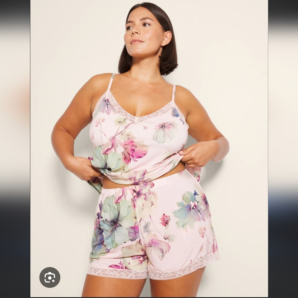 Soma Pink Floral Pajama Set